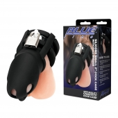 Черная клетка для пениса Silicone Small 2 in Cock Cage With Ball Divider - BlueLine - купить с доставкой в Раменском