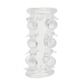 Прозрачная насадка на пенис с шипами и бугорками JELLY JOY LUST CLUSTER CLEAR - Dream Toys - в Раменском купить с доставкой