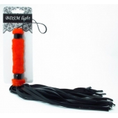 Нежная плеть с красным мехом BDSM Light - 43 см. - БДСМ Арсенал - купить с доставкой в Раменском
