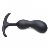 Черный массажер простаты с утяжелителями Premium Silicone Weighted Prostate Plug Medium - 16,3 см. - XR Brands - в Раменском купить с доставкой