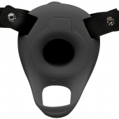 Черный полый страпон с вибрацией 2’’ Erection 28X Smooth Vibrating Silicone Penis Sheath - XR Brands - купить с доставкой в Раменском