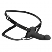 Черный полый страпон с вибрацией 2’’ Erection 28X Smooth Vibrating Silicone Penis Sheath - XR Brands - купить с доставкой в Раменском