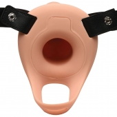 Телесный полый страпон 2  Erection 28X Smooth Vibrating Silicone Penis Sheath - 16 см. - XR Brands - купить с доставкой в Раменском
