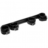 Черная распорка с манжетами для рук и ног Deluxe Rigid Spreader Bar - XR Brands - купить с доставкой в Раменском