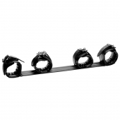 Черная распорка с манжетами для рук и ног Deluxe Rigid Spreader Bar - XR Brands - купить с доставкой в Раменском