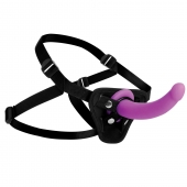 Лиловый поясной страпон Navigator Silicone G-Spot Dildo with Harness - 17,8 см. - XR Brands - купить с доставкой в Раменском