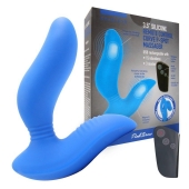 Синий вибромассажер простаты 3,5’’ Remote Control Curve P-spot Massager - 12 см. - Erokay - в Раменском купить с доставкой