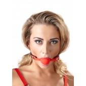 Силиконовый кляп-шар на чёрных ремешках Red Gag silicone - Orion - купить с доставкой в Раменском
