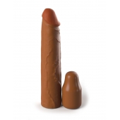 Коричневая насадка на член 2  Silicone X-tension - 20,3 см. - Pipedream - в Раменском купить с доставкой