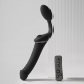 Черный безремневой вибрострапон Strap-On-Me Multi Orgasm Size XL - Strap-on-me - купить с доставкой в Раменском