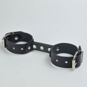 Черные кожаные наручники-фиксатор - Sitabella - купить с доставкой в Раменском