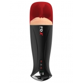 Телесный мастурбатор-вагина в черной колбе с вибрацией Fuck-O-Matic Pro XL - Pipedream - в Раменском купить с доставкой