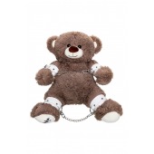 Бондажный набор: бурый мишка с белыми оковами и наручниками - Pecado - купить с доставкой в Раменском