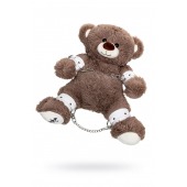 Бондажный набор: бурый мишка с белыми оковами и наручниками - Pecado - купить с доставкой в Раменском