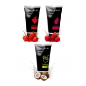 Набор из 3 съедобных лубрикантов JUJU (клубника, малина, кокос) - JuJu - купить с доставкой в Раменском