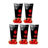 Набор из 5 съедобных лубрикантов JUJU со вкусом клубники - JuJu - купить с доставкой в Раменском