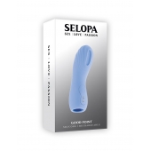 Голубой рельефный вибромассажёр на палец Good Point - Selopa