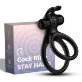 Черное эрекционное виброкольцо с подхватом мошонки Stay Hard - Boys of Toys - в Раменском купить с доставкой