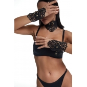 Фигурный набор для БДСМ-игр с узорами и золотистой фурнитурой - Crazy Handmade - купить с доставкой в Раменском