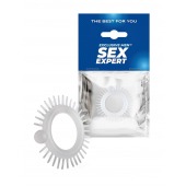 Эластичное эрекционное кольцо с шипиками и шариком - Sex Expert - в Раменском купить с доставкой