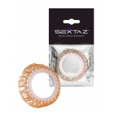 Эрекционное кольцо с бежевыми «ресничками» - Sextaz - в Раменском купить с доставкой