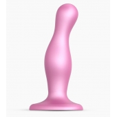 Розовая насадка Strap-On-Me Dildo Plug Curvy size M - Strap-on-me - купить с доставкой в Раменском