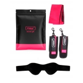 Черно-розовый эротический набор: маска, наручники и повязка - Erokay - купить с доставкой в Раменском