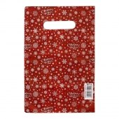 Красный подарочный новогодний пакет с вырубной ручкой (20х30 см) - Сима-Ленд - купить с доставкой в Раменском