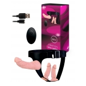 Женский страпон с 3 насадками и вибрацией - Erowoman-Eroman - купить с доставкой в Раменском