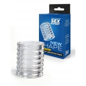 Прозрачная сквозная насадка на пенис с ребрышками - Sex Expert - в Раменском купить с доставкой