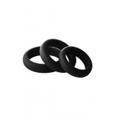 Набор из 3 черных эрекционных колец Smooth Silicone Cockring Pack - Dream Toys - в Раменском купить с доставкой