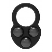 Черное эрекционное кольцо с утяжелителями - Dream Toys - в Раменском купить с доставкой