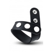 Черное эрекционное кольцо на кнопках - Blush Novelties - в Раменском купить с доставкой