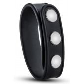 Черное эрекционное кольцо на кнопках - Blush Novelties - в Раменском купить с доставкой