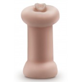 Телесный люминесцентный двусторонний мастурбатор Tasha - Blush Novelties - в Раменском купить с доставкой