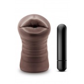 Коричневый мастурбатор-ротик Krystal Vibrating Masturbator - Blush Novelties - в Раменском купить с доставкой