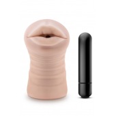 Телесный мастурбатор-ротик Nicole Vibrating Masturbator - Blush Novelties - в Раменском купить с доставкой
