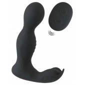 Черная анальная пробка с вибрацией, вращением и пультом ДУ RC Butt Plug with 2 Functions - Orion - в Раменском купить с доставкой