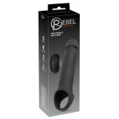 Черная вибронасадка для пениса с хомутом для мошонки и пультом ДУ Remote Controlled Penis Extension - Orion - в Раменском купить с доставкой