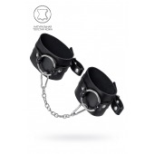 Черные оковы из толстой кожи с люверсами - Pecado - купить с доставкой в Раменском