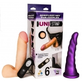 Вибрострапон с двумя насадками UniStrap - 18 и 18 см. - LOVETOY (А-Полимер) - купить с доставкой в Раменском