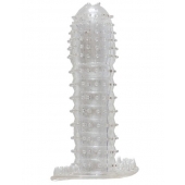 Гелевая прозрачная насадка c шипами - 12 см. - Toyfa Basic - в Раменском купить с доставкой