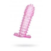 Гелевая розовая насадка с шипами - 12 см. - Toyfa Basic - в Раменском купить с доставкой