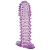 Гелевая фиолетовая насадка с шипами - 12 см. - Toyfa Basic - в Раменском купить с доставкой