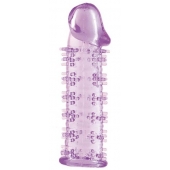 Гелевая фиолетовая насадка на фаллос с шипами - 12 см. - Toyfa Basic - в Раменском купить с доставкой