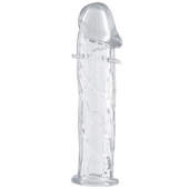 Гладкая прозрачная насадка с усиками под головкой - 12,5 см. - Toyfa Basic - в Раменском купить с доставкой