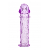 Гладкая фиолетовая насадка с усиками под головкой - 12,5 см. - Toyfa Basic - в Раменском купить с доставкой