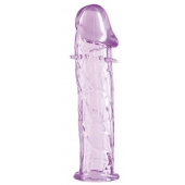 Гладкая фиолетовая насадка с усиками под головкой - 12,5 см. - Toyfa Basic - в Раменском купить с доставкой