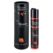 Массажное масло с ароматом клубники Huile de Massage Gourmande Fraise des Bois - 59 мл. - Plaisir Secret - купить с доставкой в Раменском