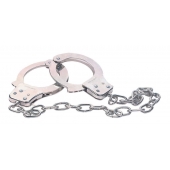 Наручники из металла с длинной цепочкой CHROME HANDCUFFS METAL HANDCUFFS W. KEY - NMC - купить с доставкой в Раменском